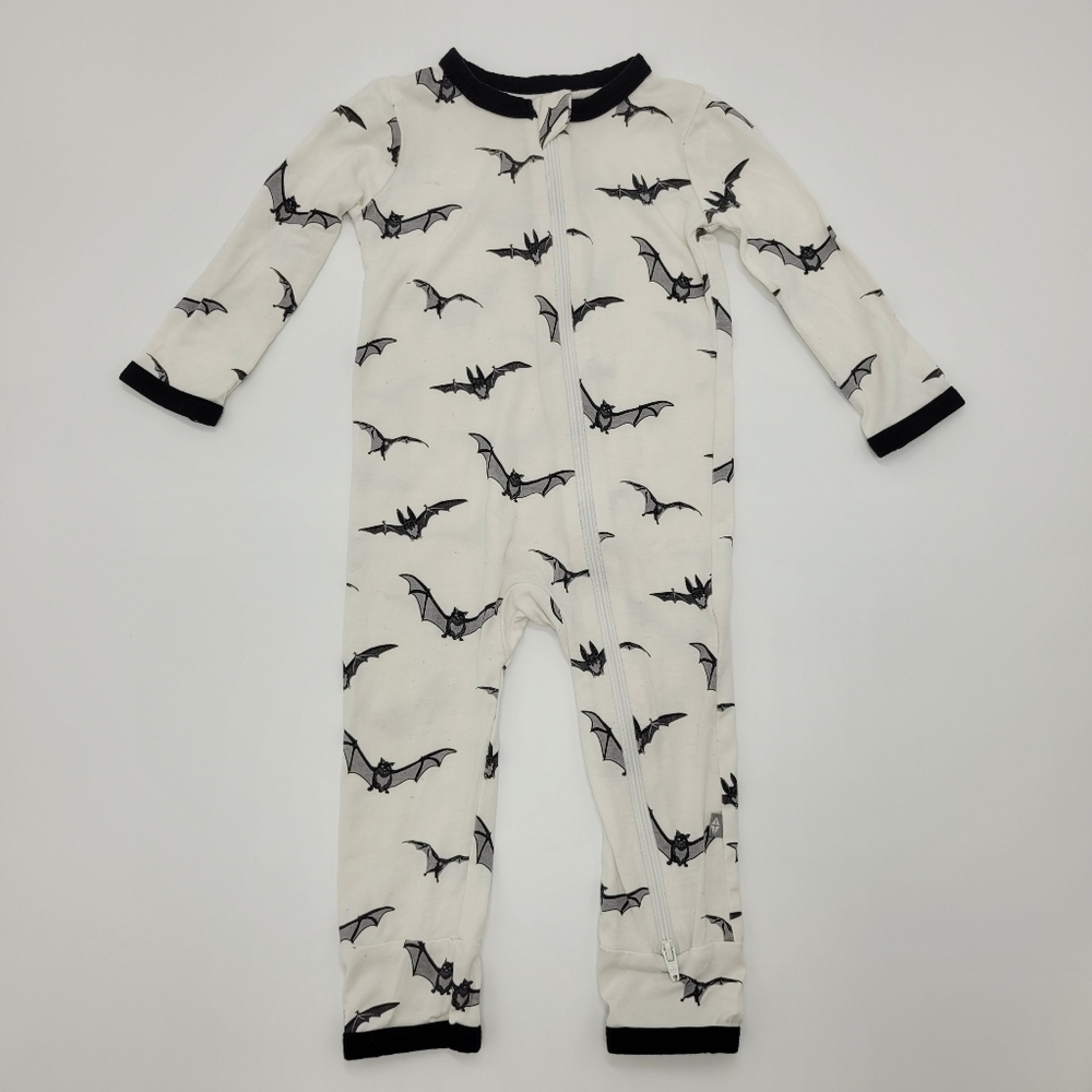 Kyte Sleeper Bat Print One Piece Black Off White Full 2 Way Zip Size 6-12 Mo